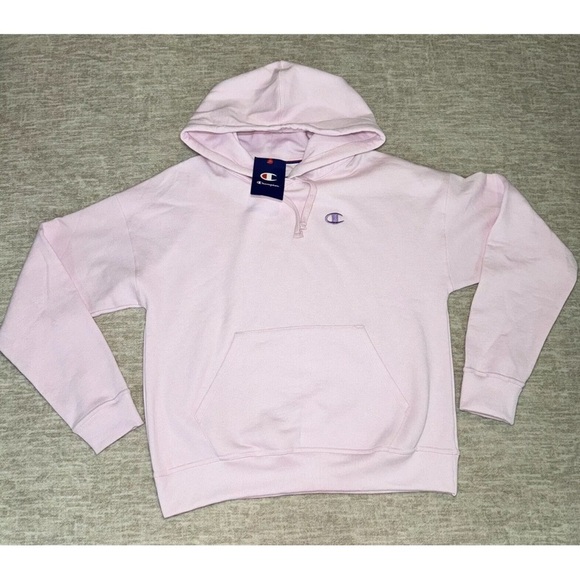 NWT Champion Women's Powerblend Hoodie Sweatshirt Sweater Pink Purple Logo - Picture 3 of 7